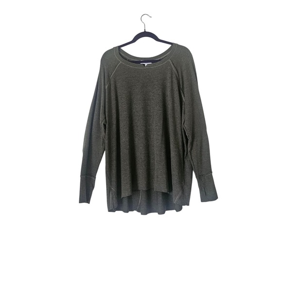 Michael Stars Tops - Michael Stars Treasure Brushed Jersey Tunic Top 2X Olive Thumbholes Cozy Earthy
